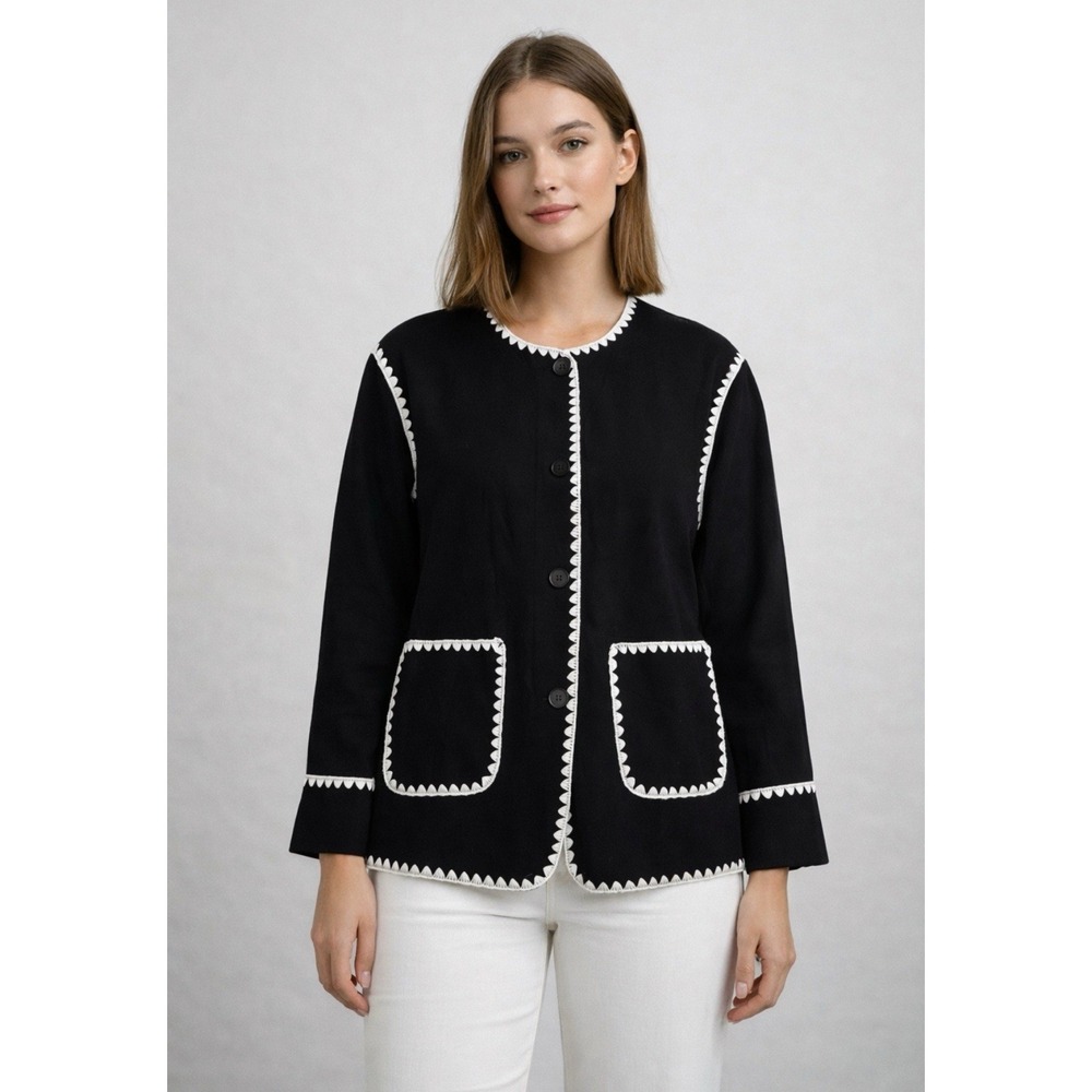 Black Knit Cardigan Jacket  Size Small‎